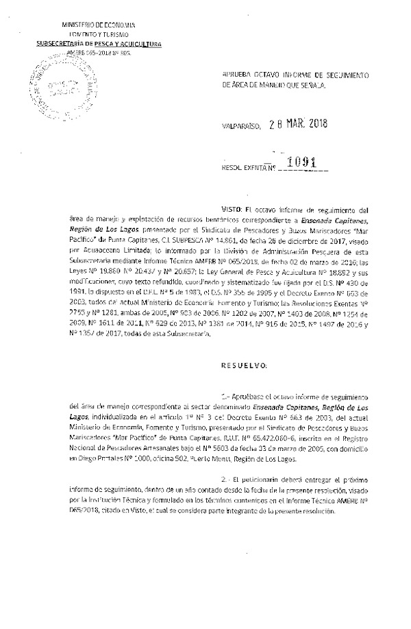 Res. Ex. N° 1091-2018 8° Seguimiento.
