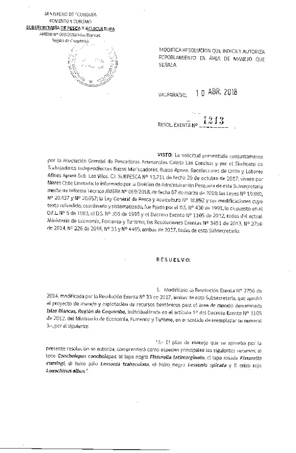 Res. Ex. N° 1213-2018 Repoblamiento.