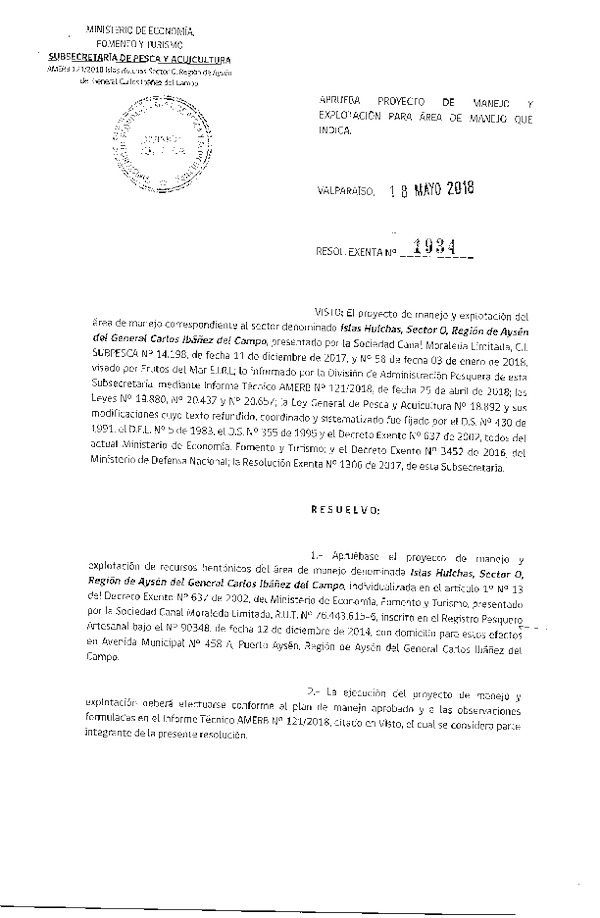 Res. Ex. N° 1934-2017 Plan de Manejo.
