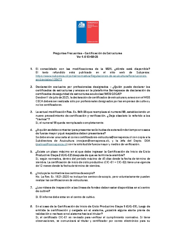 Preguntas frecuentes CECA 130825