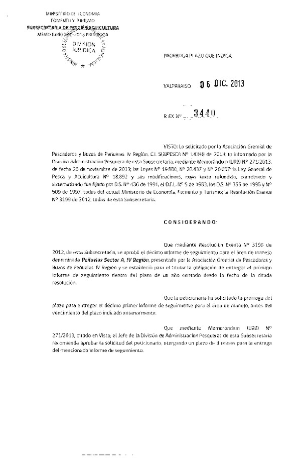 R EX Nº 3440-2013 PRORROGA 11º SEGUIMIENTO.