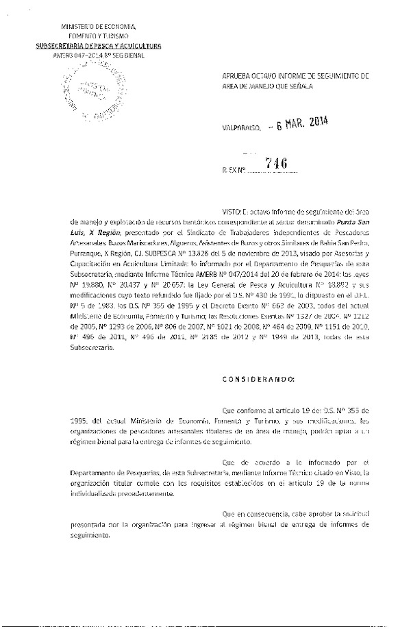 R EX N° 746-2014 8° SEGUIMIENTO.
