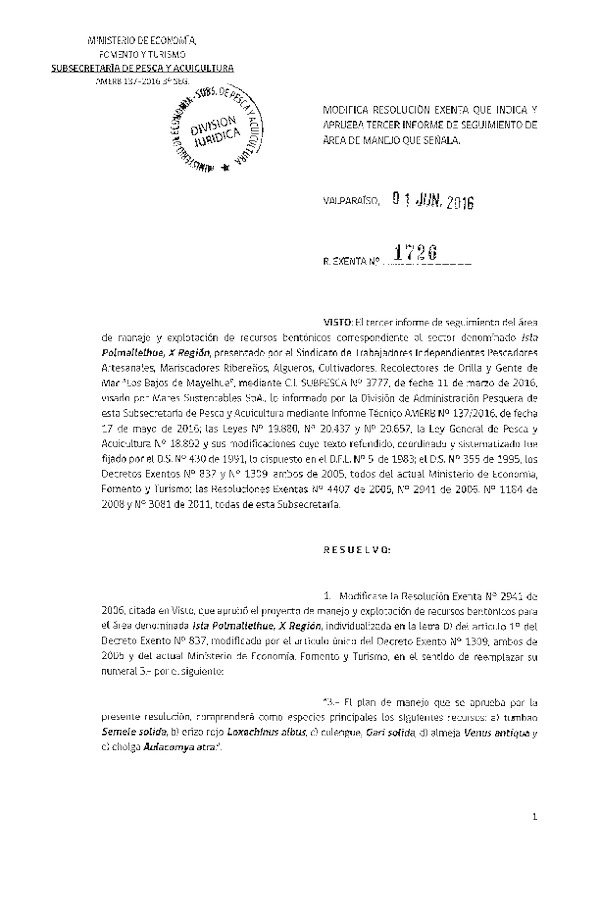 Res. Ex. N° 1726-2016 3° SEGUIMIENTO.