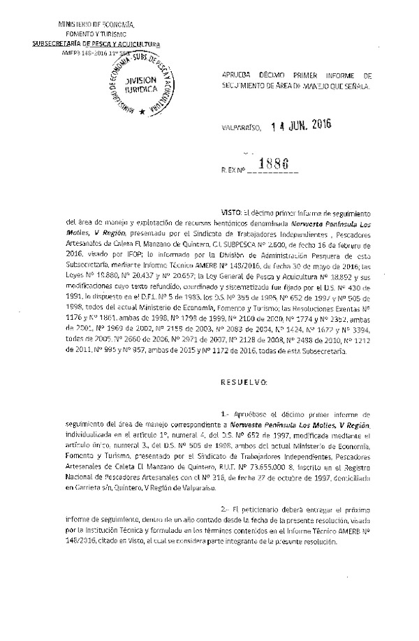 Res. Ex. N° 1886-2016 11° SEGUIMIENTO.