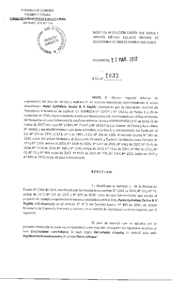 Res. Ex. N° 1033-2017 12° Seguimiento.