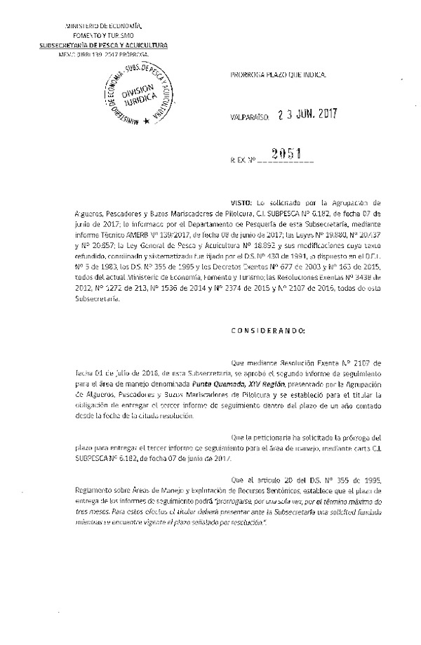 Res. Ex. N° 2051-2017 Prorroga 3° Seguimiento.