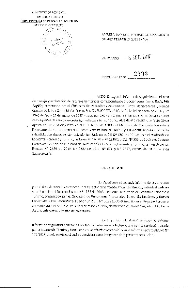 Res. Ex. N° 2993-2017 2° Seguimiento.
